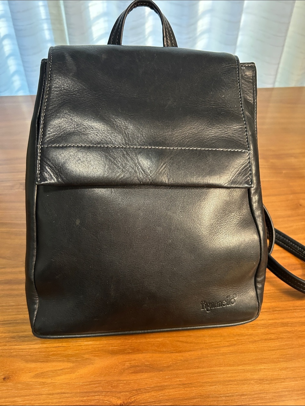Stunning Tignanello Black Leather Backpack